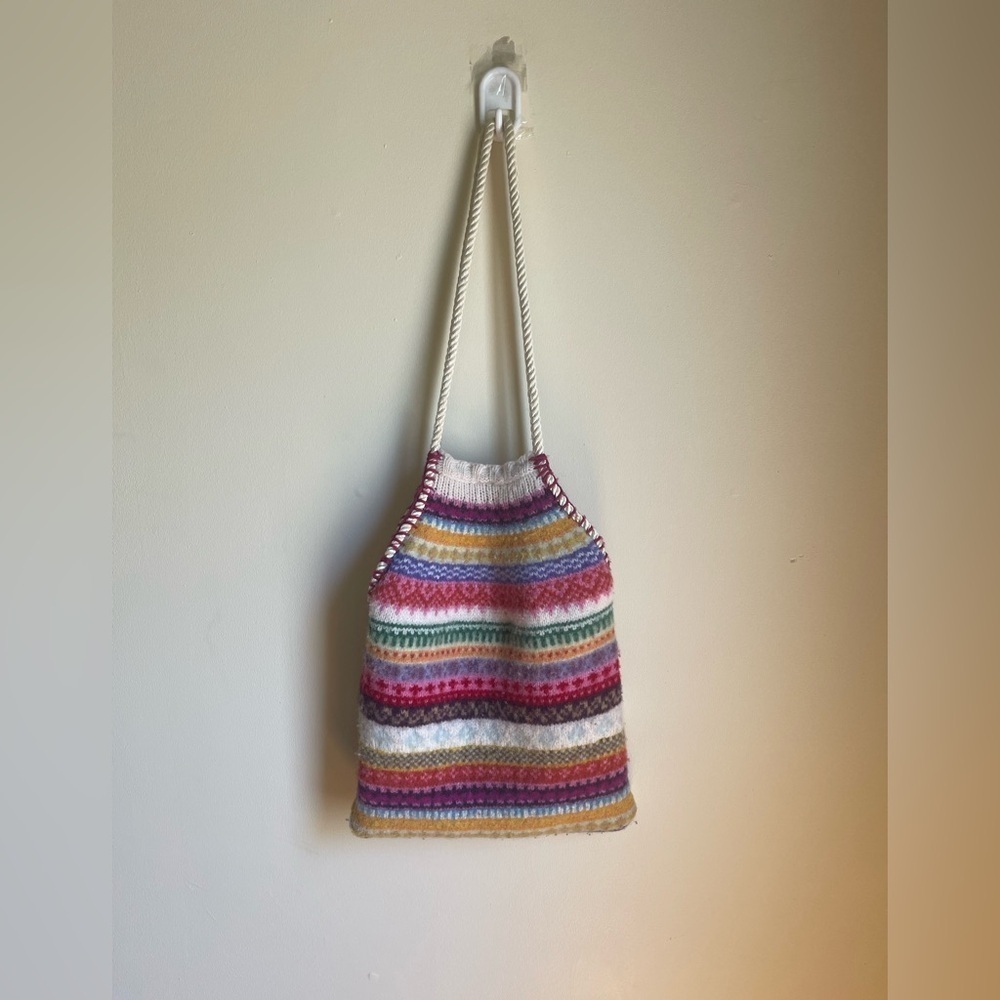 Wool Y2K Knit Multicolor Shoulder Bag - Picture 3 of 4